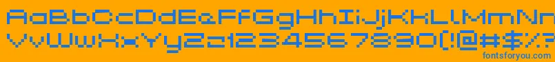 Kyrou5Wide Font – Blue Fonts on Orange Background