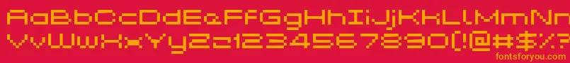 Kyrou5Wide Font – Orange Fonts on Red Background