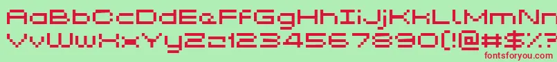 Kyrou5Wide Font – Red Fonts on Green Background
