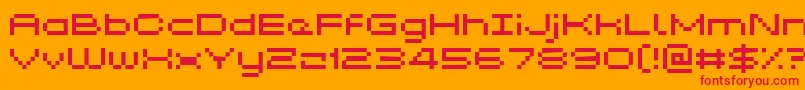 Kyrou5Wide Font – Red Fonts on Orange Background
