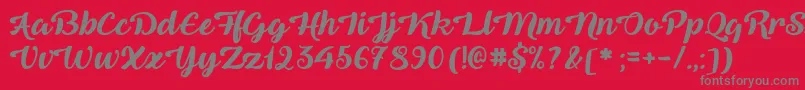 フォントQueenOfHeaven – 赤い背景に灰色の文字
