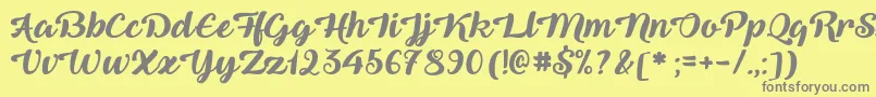 フォントQueenOfHeaven – 黄色の背景に灰色の文字