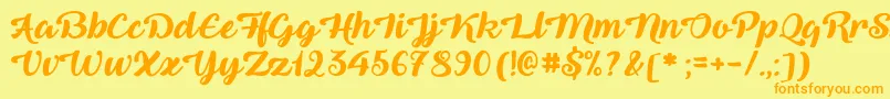 QueenOfHeaven Font – Orange Fonts on Yellow Background