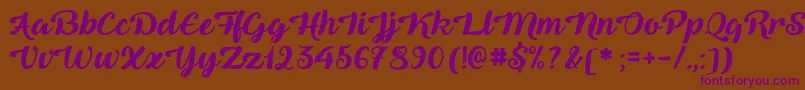 QueenOfHeaven Font – Purple Fonts on Brown Background