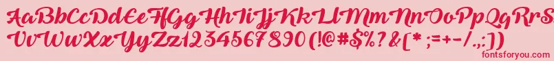 Шрифт QueenOfHeaven – красные шрифты на розовом фоне