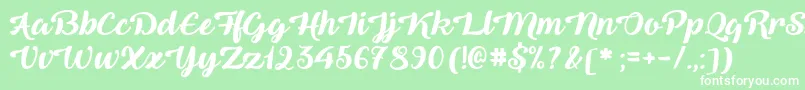 QueenOfHeaven Font – White Fonts on Green Background