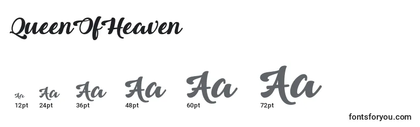 QueenOfHeaven Font Sizes