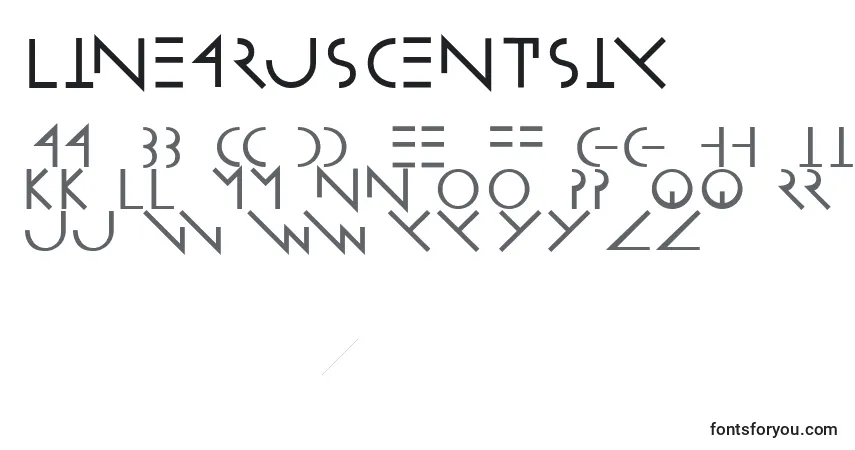 Linearuscentsix-fontti – aakkoset, numerot, erikoismerkit