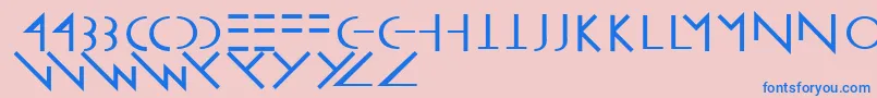 フォントLinearuscentsix – ピンクの背景に青い文字