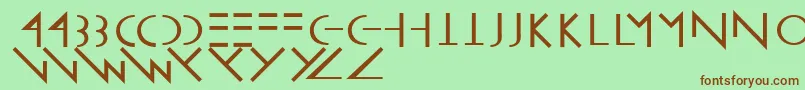 Шрифт Linearuscentsix – коричневые шрифты на зелёном фоне