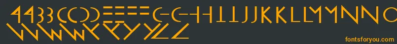 フォントLinearuscentsix – 黒い背景にオレンジの文字