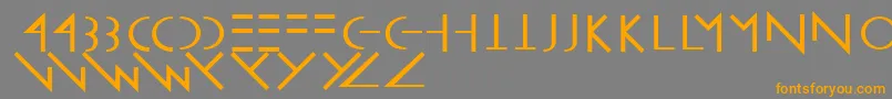 Linearuscentsix-Schriftart – Orangefarbene Schriften auf grauem Hintergrund