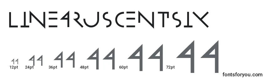 Размеры шрифта Linearuscentsix