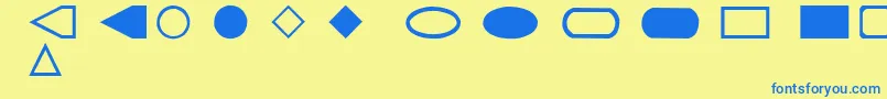 Czcionka Geometrics – niebieskie czcionki na żółtym tle