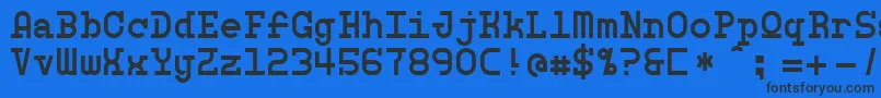 Шрифт MonospherePersonalUse – чёрные шрифты на синем фоне