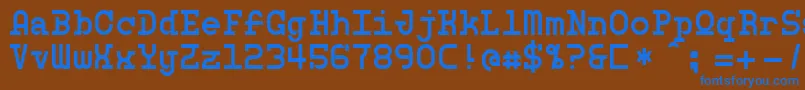 Czcionka MonospherePersonalUse – niebieskie czcionki na brązowym tle