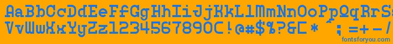 Fonte MonospherePersonalUse – fontes azuis em um fundo laranja