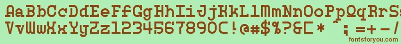 Шрифт MonospherePersonalUse – коричневые шрифты на зелёном фоне