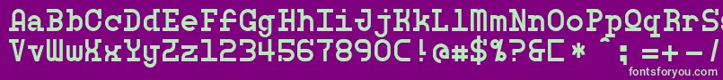 フォントMonospherePersonalUse – 紫の背景に緑のフォント