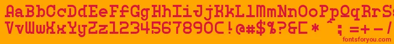 フォントMonospherePersonalUse – オレンジの背景に赤い文字