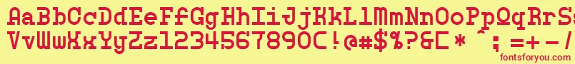 Czcionka MonospherePersonalUse – czerwone czcionki na żółtym tle