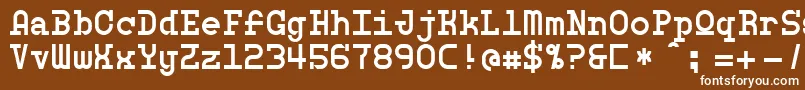 フォントMonospherePersonalUse – 茶色の背景に白い文字