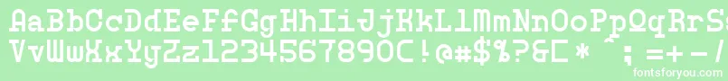 フォントMonospherePersonalUse – 緑の背景に白い文字