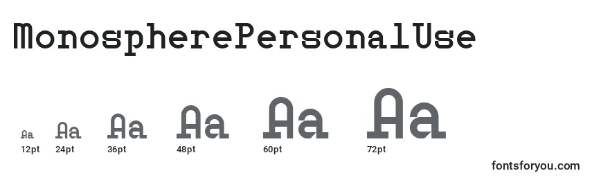 MonospherePersonalUse Font Sizes