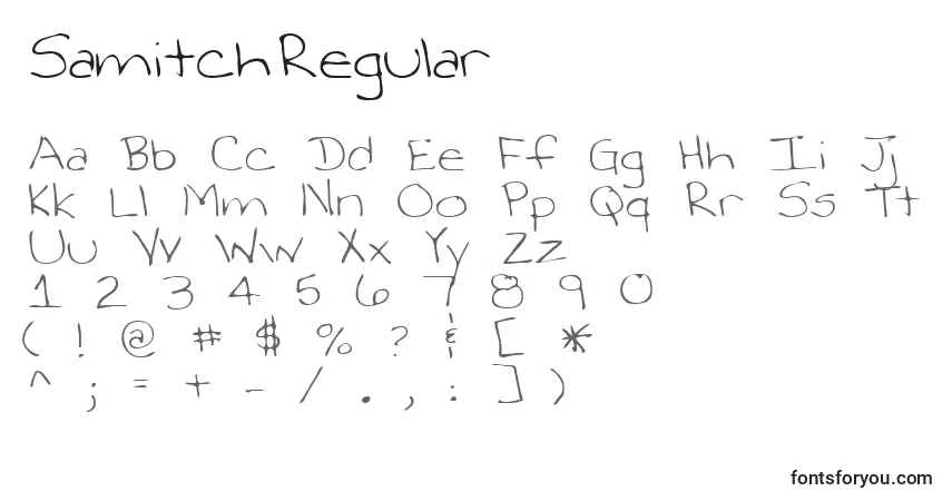Schriftart SamitchRegular – Alphabet, Zahlen, spezielle Symbole