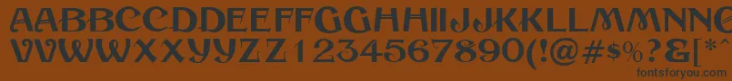 Sesame-Schriftart – Schwarze Schriften auf braunem Hintergrund