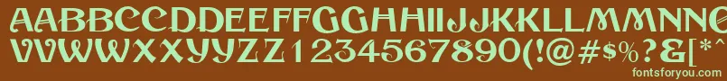 Sesame Font – Green Fonts on Brown Background