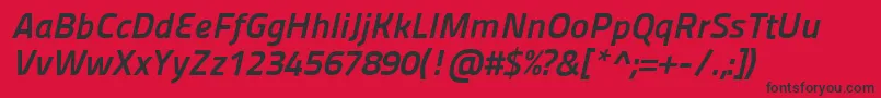 Panefresco800wtitalic Font – Black Fonts on Red Background