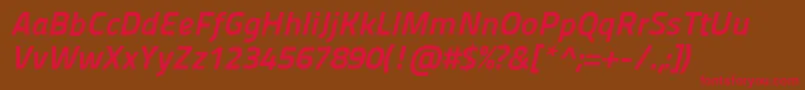 Panefresco800wtitalic Font – Red Fonts on Brown Background
