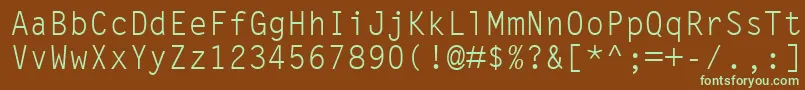 Шрифт LetterGothicMt – зелёные шрифты на коричневом фоне