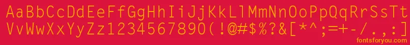 LetterGothicMt Font – Orange Fonts on Red Background