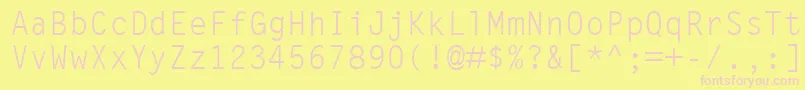 Czcionka LetterGothicMt – różowe czcionki na żółtym tle