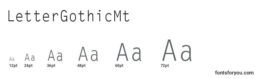 Размеры шрифта LetterGothicMt