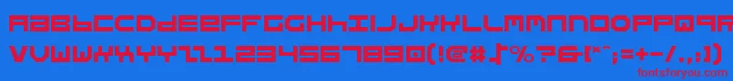 Fonte Stuntman – fontes vermelhas em um fundo azul