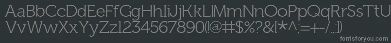FhLentil-fontti – harmaat kirjasimet mustalla taustalla