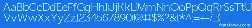 FhLentil Font – Green Fonts on Blue Background