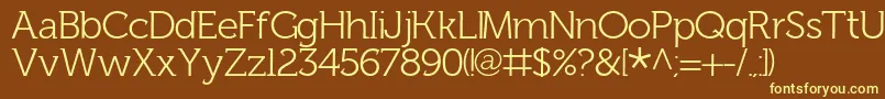 FhLentil Font – Yellow Fonts on Brown Background