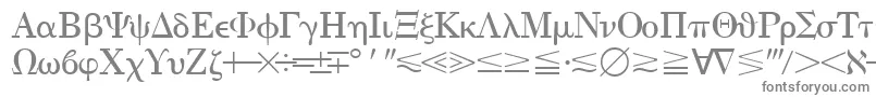 フォントQuantapithreessk – 白い背景に灰色の文字
