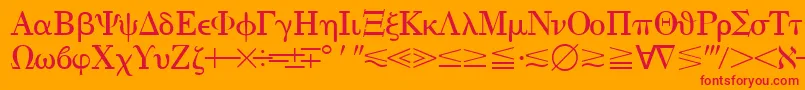 Quantapithreessk-Schriftart – Rote Schriften auf orangefarbenem Hintergrund