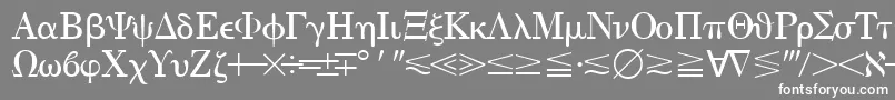 フォントQuantapithreessk – 灰色の背景に白い文字