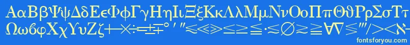 Quantapithreessk Font – Yellow Fonts on Blue Background