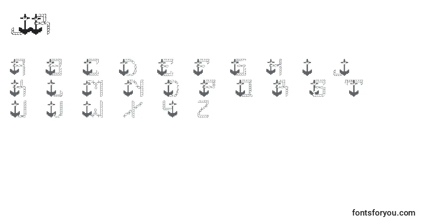 Schriftart JeremysRigging – Alphabet, Zahlen, spezielle Symbole