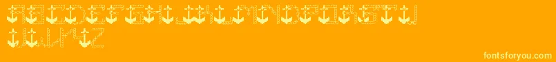 JeremysRigging Font – Yellow Fonts on Orange Background