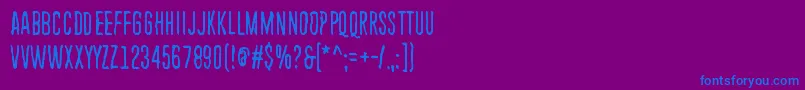 フォントEndlessHeartache – 紫色の背景に青い文字