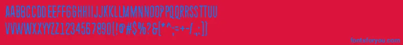 EndlessHeartache Font – Blue Fonts on Red Background