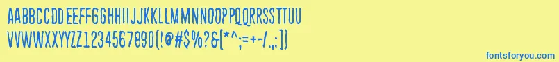 Czcionka EndlessHeartache – niebieskie czcionki na żółtym tle